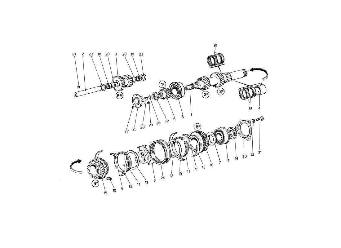 MAIN SHAFT GEARS (UP TO CAR NO. 17535)
